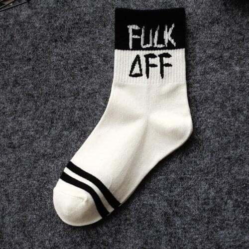 Autumn Winter Unisex Cool Funny Women Cotton Sexy Socks English Letter Street Fashion Mens Cotton Sox Womens Ins Socks Hot Pop
