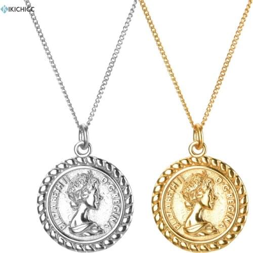 Kikichicc 925 Sterling Silver Women Image Coin Two Side Horse Pendant Necklace 2020 European Fine Jewelry For Big Thick
