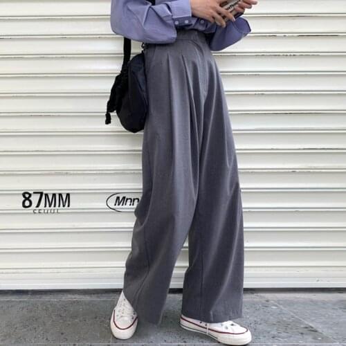 Mazefeng Straight Large Size Casual Solid Wide Leg Trousers Streetwear Suit Full-Length Hot Selling Chic Loose High Quality Pant