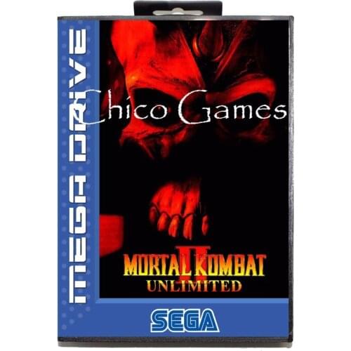 Sega MD games card - Mortal Kombat II Unlimited EU Cover for Sega MegaDrive Video Game Console 16 bit MD card