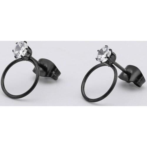 DOUBLEHEE 41 Zircon Trend Brief Titanium Stainless Steel 3 Colors Plated Men Earring Stud Earrings For Women Classic Jewelry