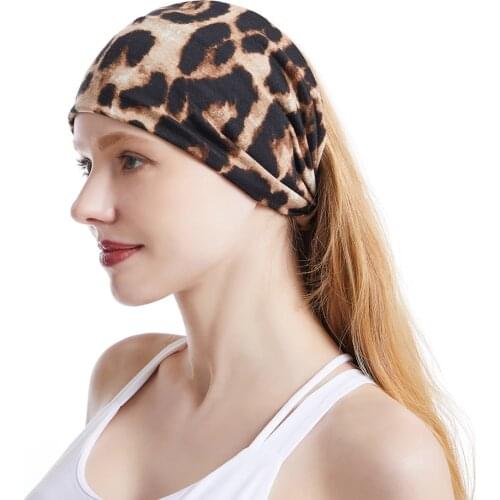 Wide Leopard Women Headbands Elastic Knot Sport Headwear Cute Twist Turban Headwrap Fashion Bandanas Hairbands Hair Accessories