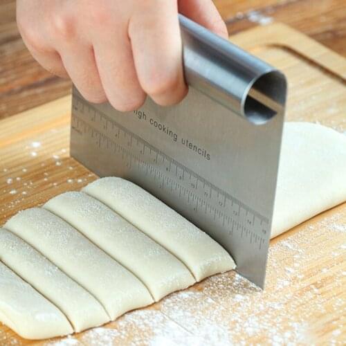 Stainless Steel Cake Scraper Pastry Cutters Baking Cake Cooking Dough Scraper Fondant Spatulas DIY Baking Decorating Tools