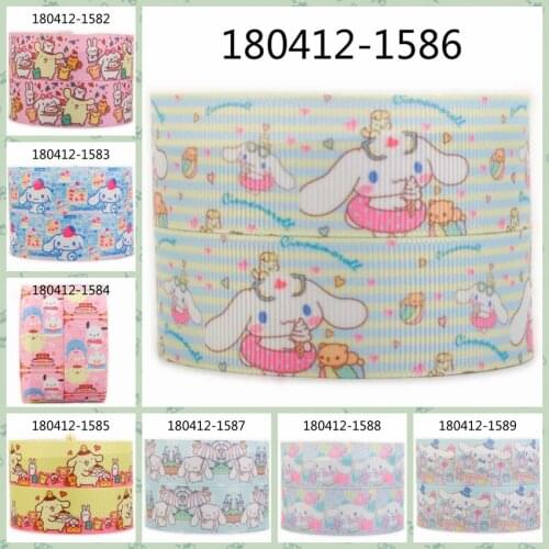 Cute Cartoon Dogs Ribbon Printed Grosgrain DIY Gift Packaging Grosgrain Ribbons Headwear 10yards