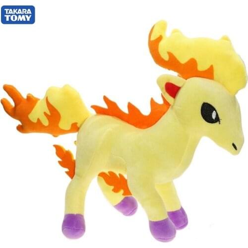 TAKARA TOMY POKEMON 27*40cm Rapidash Anime Plush Dolls for Children Doll for Kids Baby Birthday Gifts Toys