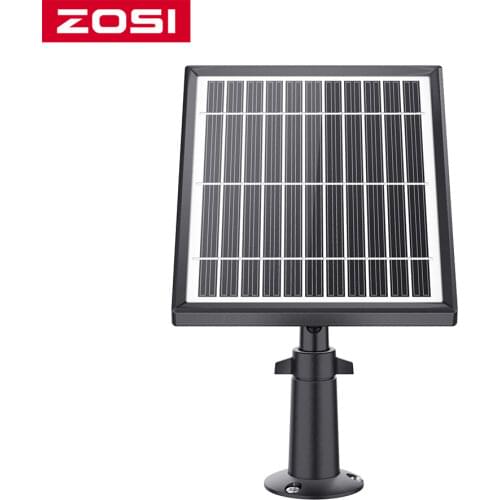 ZOSI Outdoor Solar Panel 5V Charger with 4 Meter USB Charging Cable Adjustable Holder for ZOSI C301 306 Outdoor Battery Camera