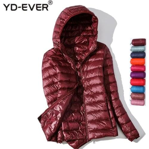 Ultra Light Down Jacket 2020 New Parkas basic Winter jackets Female Women velvet hooded Coats autumn Down Jacket Womens Outwear
