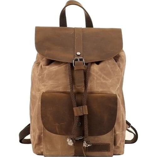 VZVA European And American Waterproof Outdoor Travel Backpack With The First Layer Of Cowhide Casual Leather Backpack Mens Gym