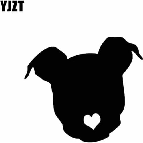YJZT 10CM*8.9CM Pitbull Love Dog Decal Car Window Vinyl Waterproof Sticker Black/Silver C2-3138
