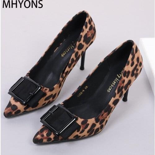 2021 Sexy Leopard Print Suede High Heels 12cm Pointed Toe Heeled Shoes Womens Stilettos Yellow Brown Super Heels Slip-on Shoes
