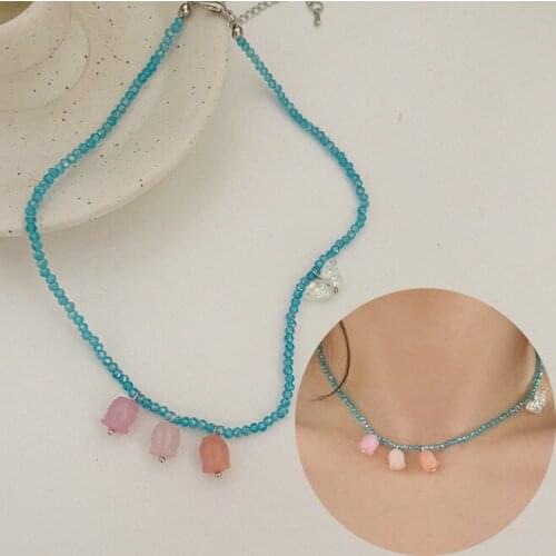 Girls Bohemian Beaded Necklace for Women Charms Flowers Clavicle Chain Chockers Handmade Party Jewelry collares