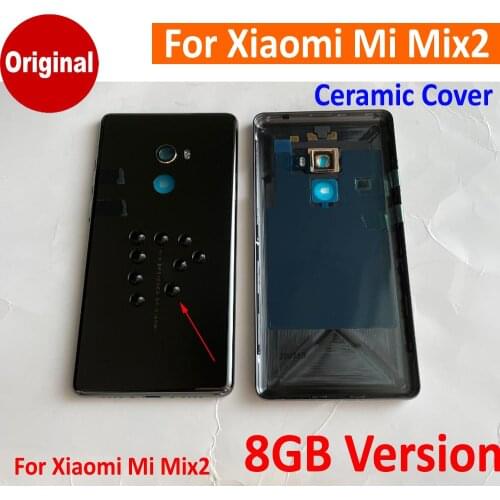 100% Original Best Ceramic Back Battery Cover Housing Door Rear Case For Xiaomi MI MIX2 + Camera Glass Lens + Power Side Buttons