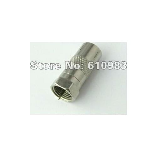 100 pieces/lot) nickelplated straight F male to DVB-T TV Pal female connector adapter