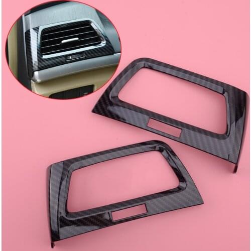 2pcs Carbon Fiber Grain Console AC Air Outlet Vent Trim Bezel fit for Honda Accord 8th Crosstour 2008-2013