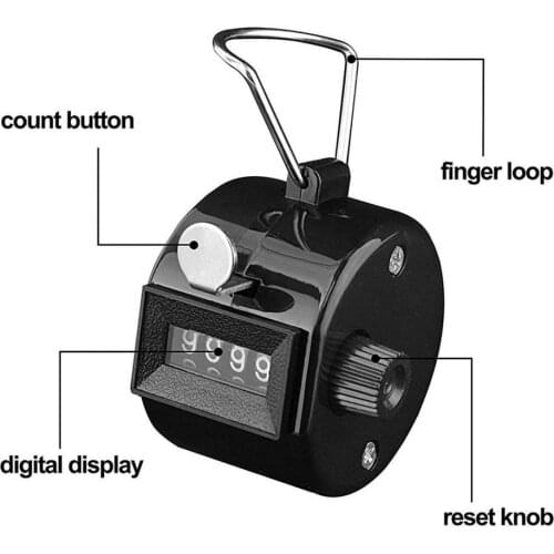 4 Digit Mechanical Counter 0000 To 9999 4 Digit Number Manual Mechanical Clicking Hand Counter For Sports Running Kicking