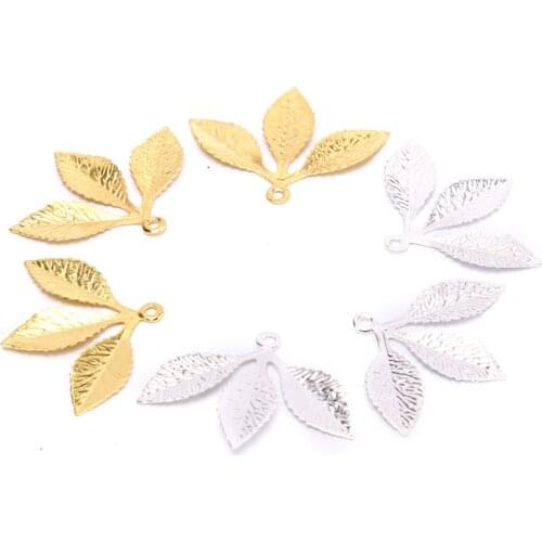50Pcs/set Vintage Leaf Filigree Wraps Connectors Metal Craft DIY Jewelry Making