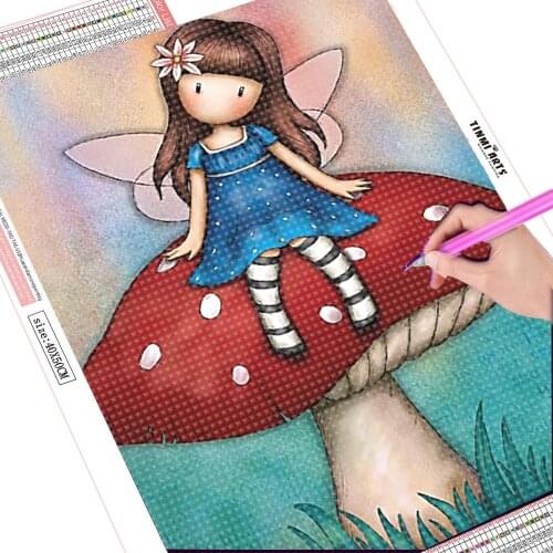 5D DIY Diamond Painting Kits Cartoon Little Girl Doll Full Round With AB Drill Embroidery Mosaic Home Decor Christmas Gift Art