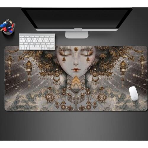 Abstract Modern Fashion Girl Advanced Mouse Pad Best-selling Wholesale Large Washable Rubber Pad Cool Family Keyboard Mats