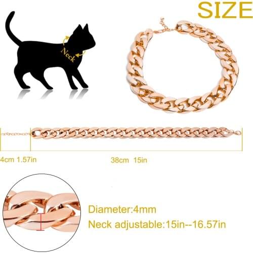 New Fashion Pet Dog Cat Puppy KittenNecklace Collars Thick Puppy Chain Safety Pet Chain Collar Dogs Supplies