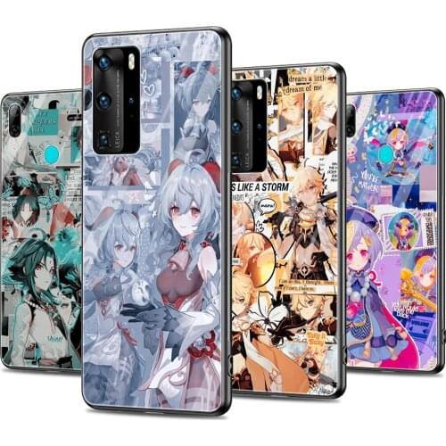 Phone Cases For Huawei P30 P40 P20 P10 Lite Pro Plus 5G P Smart 2019 2020 2021 Glass Silicon Fundas Cover Genshin Impact Anime
