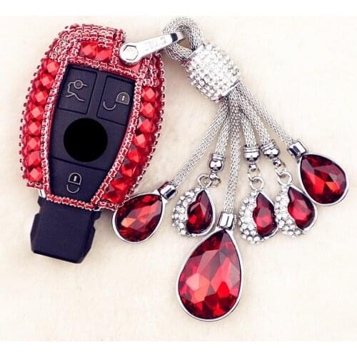 Crystal Diamond Car Key Case Cover Protective Shell Holder For Mercedes benz A B R G Class GLK GLA w204 W251 W463 W176