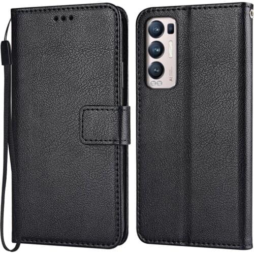 Flip Wallet Magnetic Leather Case for On OPPO Reno5 Pro+ 5G PDRM00 PDRT00 Coque Plain Funda Luxury Phone Bags Cover