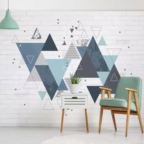 Decorative wallpaper series Nordic abstract geometric figure background wall hand painted wall