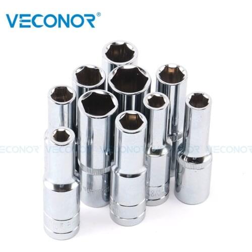 8-19mm Long Socket Multichoices Chromium Plated Hex Head 1/2 Inch Drive for Screw Driving