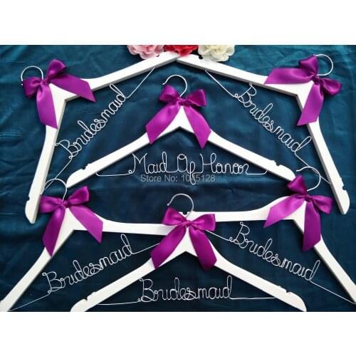 Ships in 1-3 days Free shipping 6 Personalized Wedding Hanger, bridesmaid gifts, name hanger, brides hanger bridesmaid hanger