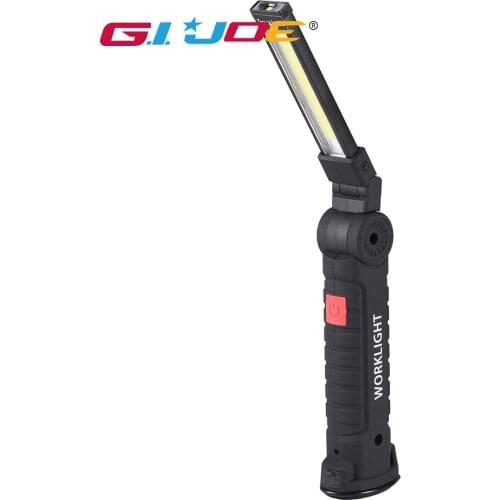 GIJOE cob work light usb rechargeable search light powerful led torch magnetic built-in battery waterproof 5 modes emergency