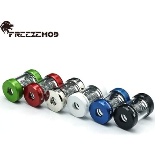 FREEZEMOD Multi Color Metal Cylinder Indicator Liquid Flow Water Flow Meter Observing Water Cooler for Flow Modding