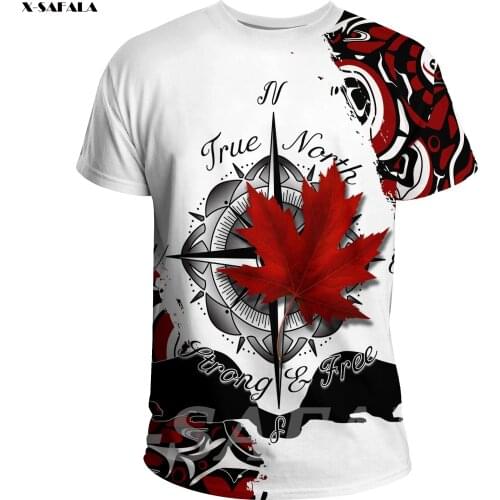 Canada Haida True North Maple Leaf 1867 3D High Quality T-shirt 3 Printed Round Neck Men Unisex Harajuku Casual Top Drop Ship