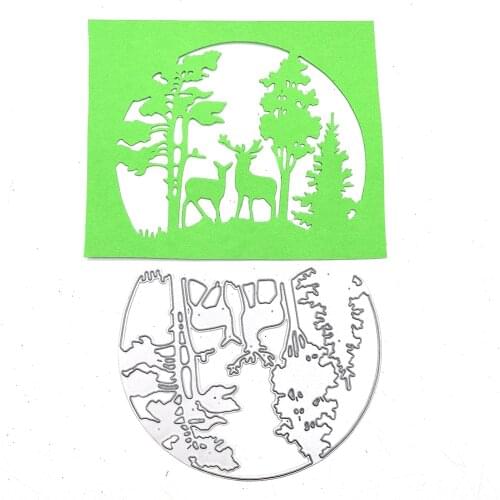Julyarts Milu Deer Under the Tree Stencils for Diy Scrapbooking Die Cutting Dies For New DIY Scrapbooking Album New Craft