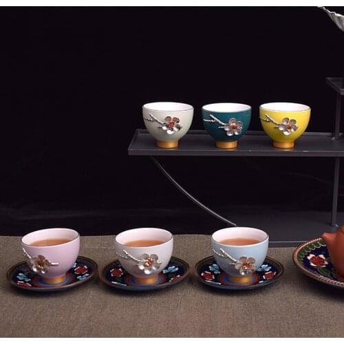 Ceramic Colorful tea cup set kung fu tea set coffee cups set cup and saucer British afternoon tea porcelain home drinking ware