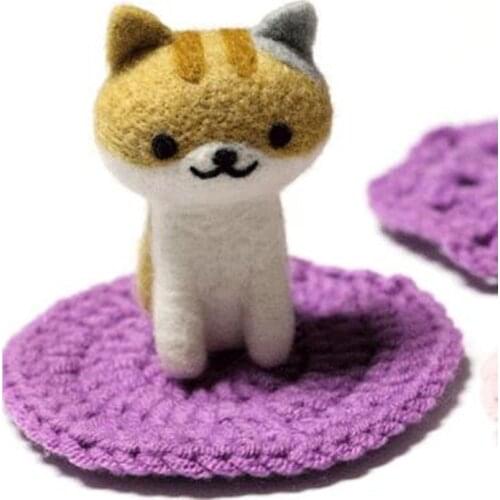 Cat backyard wool needlepoint kit wool felt needle felting Decoration craft needlecraft DIY handmade