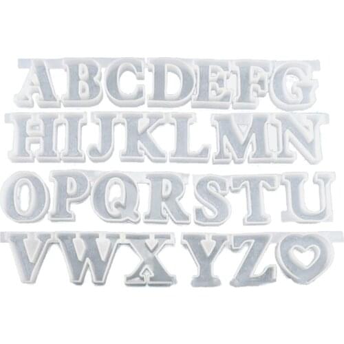 L5YD 26 Capital English Letter Resin Mold Alphabet Keychain Pendant Resin Mold Kit
