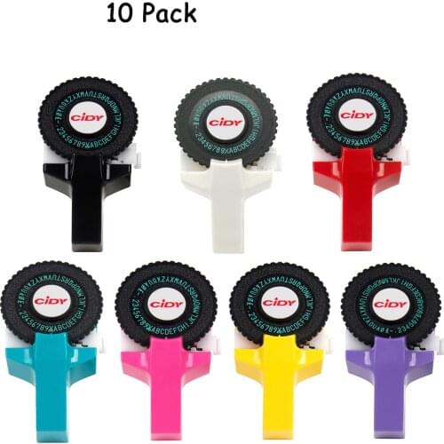 10pcs Dymo Label Maker Machine 3D embossed manual sticker label printer mini DIY plastic PVC tape typewriter for CIDY MOTEX DYMO