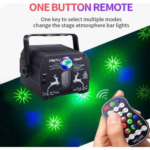 Mini Disco Light DJ LED Laser Stage Projector Stage Lighting Effect Voice Control USB Laser Projector For Home Dance Floor Party