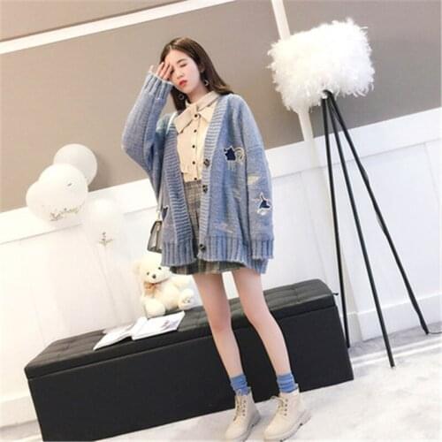 Fashion Spring Thick Warm Sweater Womens Sweaters Cardigans Winter Jacket Vintage Knitting Tops Female Cloth LWL236
