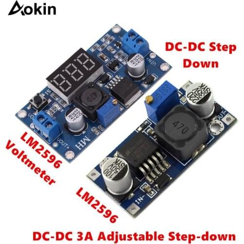 LM2596/LM2596S Power Module + LED Voltmeter DC-DC 3A Adjustable Step-down LM2596S-ADJ Power Supply Module with Digital Display