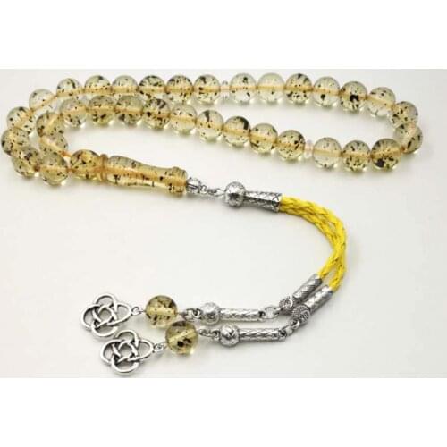Mans tasbih gift Eid al-Adha Muslim Rosary yellow tassel 33 45 66 99 prayer beads pusheen ALLA Misbaha Bracelets