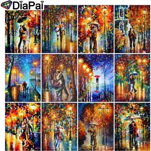 DIAPAI 5D DIY Diamond Painting 100% Full Square/Round Drill "Couple color tree" 3D Embroidery Cross Stitch Home Decor
