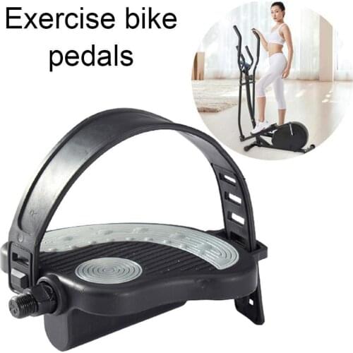 1pair/2pcs Bike Pedals,Black set with straps 1/2 inch parts Repair For fitness building pedal 9/16 Replacement parts Body i Q2O4