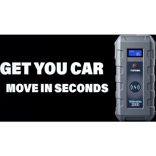 TOPDON Volcano 2000A Peak Portable automotive car jump starter booster battery tool for a flat 12V lead-acid battery