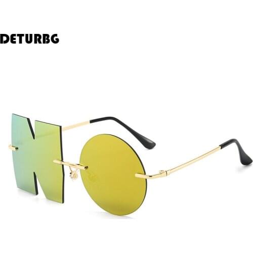 Fashion Letters NO Rimless Sunglasses Womens Luxury Brand Designer Metal Frame Sun Glasses Shades for Women UV400 Oculos SG057
