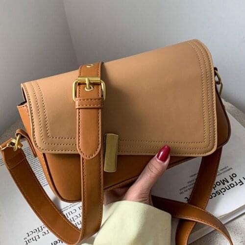 Irregular Flap Shoulder Crossbody Baguette Bags For Women 2021 PU Leather Womens Designer Handbag Female Travel Messenger Bag