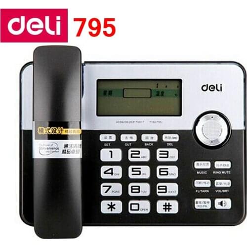 Deli 795 seat type telephone set corded telephone Horizontal type family numbers memory office home telephone set Pregnant