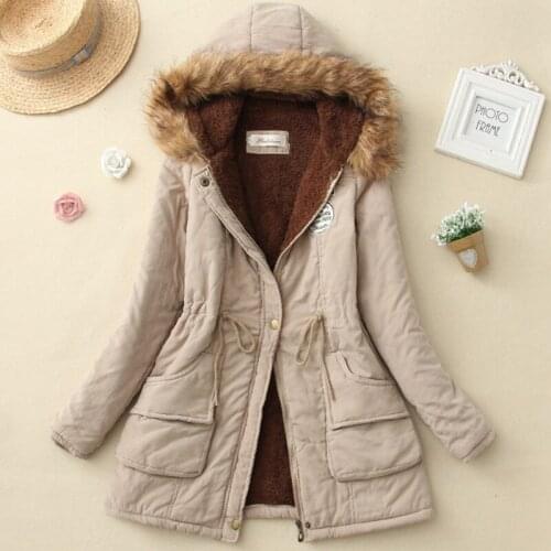 2021 Winter Warm Velvet Plus Thicken Fur Hooded Jacket Parkas Long Sleeve Pockets Zipper Hoodies Outfit Coat Slimming Waist Coat