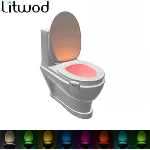Toilet Light Led Lamp Night Lighting Rgb 8 Colours Bulbs Emergency Colors Motion Dry Battery Press One Button To Change