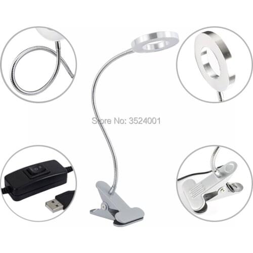 Convenient Beauty Lighting LED Cold White Light Clip Light USB Interface For Beauty Nail Tattoo Makeup Reading Salon Tools